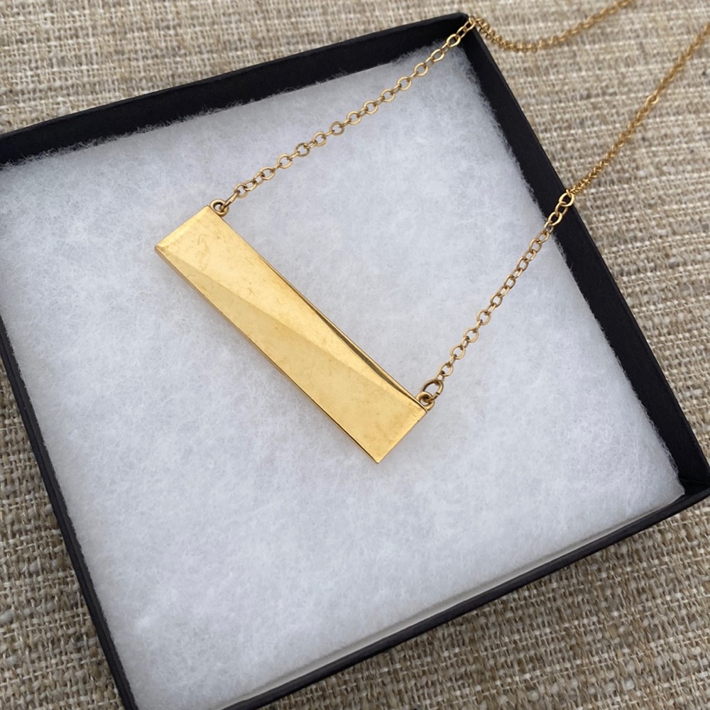 14 gold plated brass necklace.